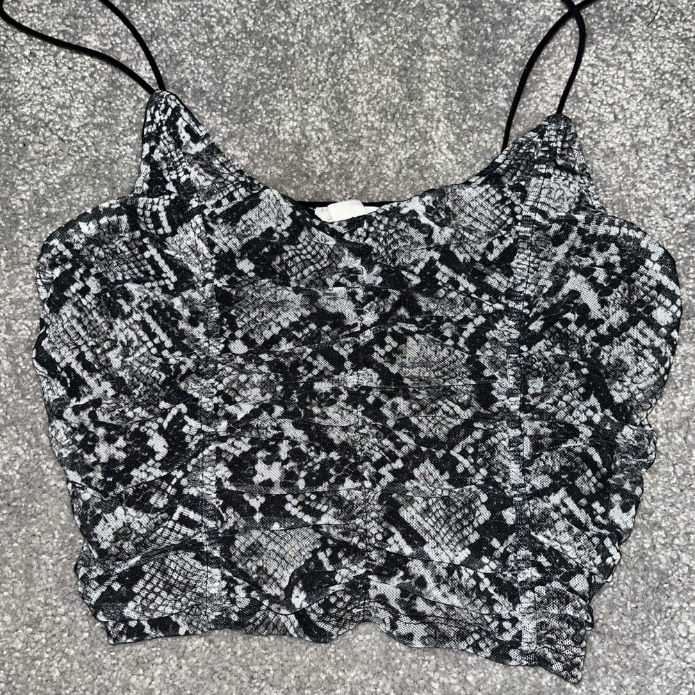 Garage snake skin crop top